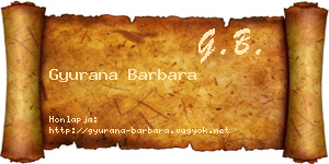 Gyurana Barbara névjegykártya